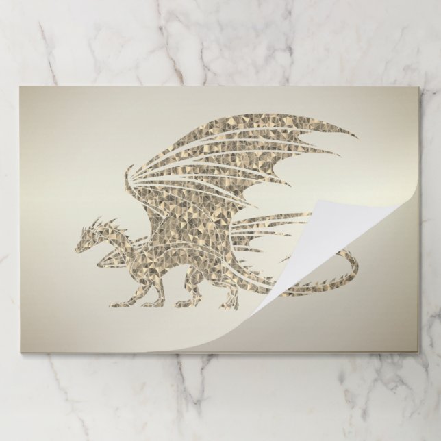 Bloc De Hojas Dragón de mosaico asombroso oro (Plegada)