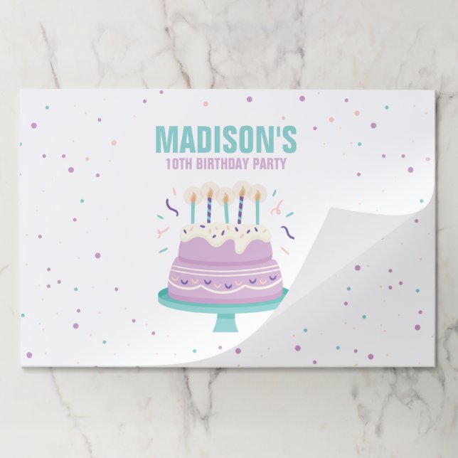 Bloc De Hojas Dulce Pastel de Cumpleaños Niños Fiesta de Cumplea (Plegada)