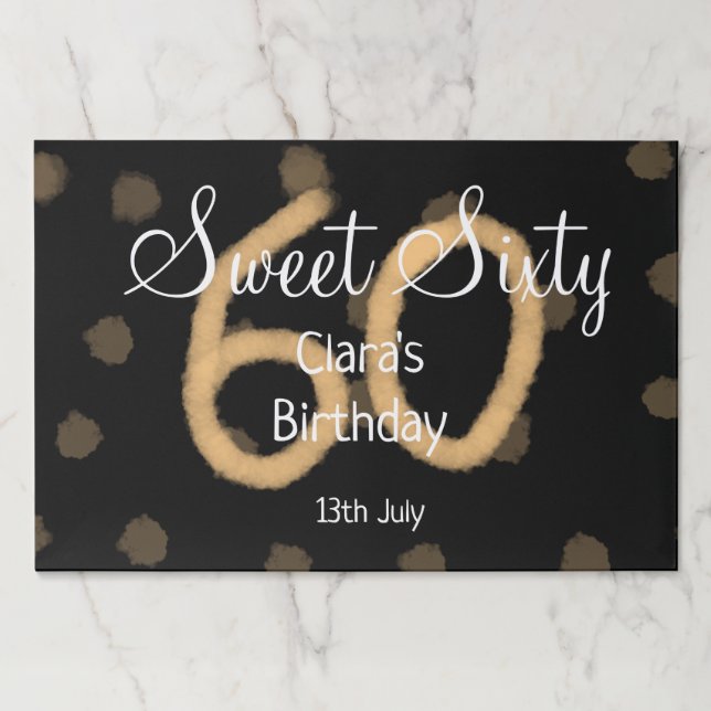 Bloc De Hojas Dulce Sesenta añadir nombre fecha cumpleaños polka (Anverso)