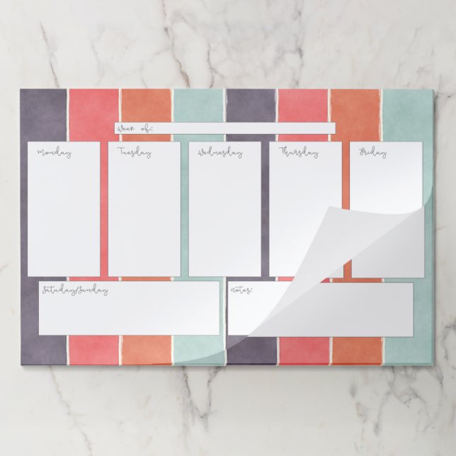 Bloc De Hojas El arco iris raya el cojín grande del Tearaway del (Plegada)