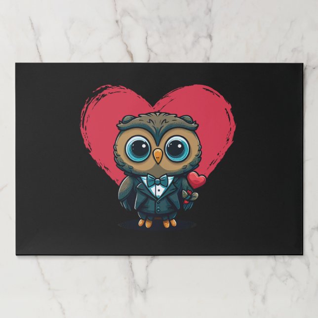Bloc De Hojas El día de San Valentín Romance con Adorable Owl Gr (Anverso)