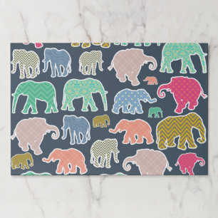 Bloc De Hojas Elefantes Coloridos, Patrón De Elefantes, Zigzag
