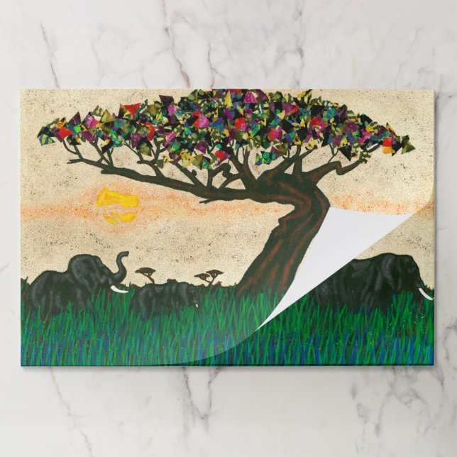 Bloc De Hojas Elefantes en los aviones de África (Plegada)