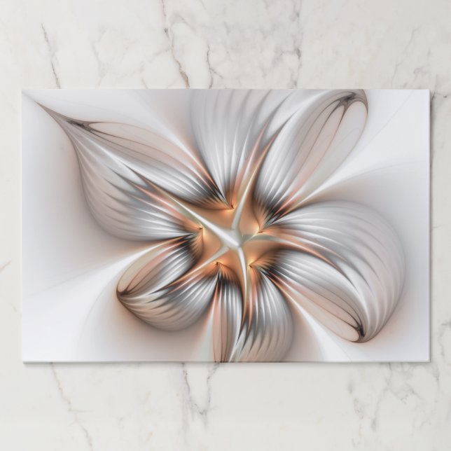 Bloc De Hojas Elegancia floral modernidad Resumen arte fractal (Anverso)