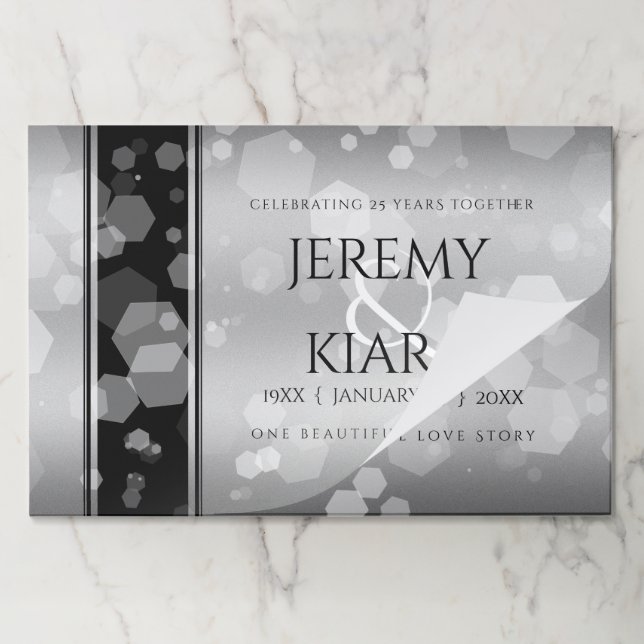 Bloc De Hojas Elegante 25° aniversario Boda de Plata (Plegada)