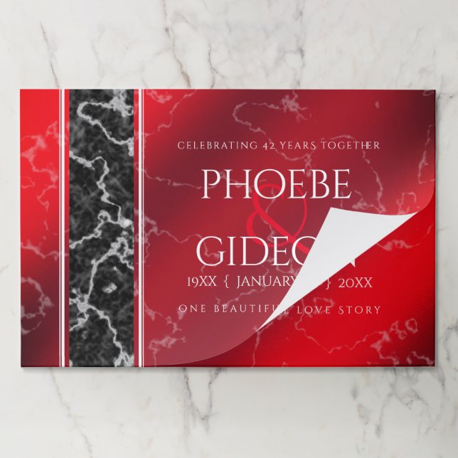 Bloc De Hojas Elegante 42° Aniversario del Boda Jasper (Plegada)