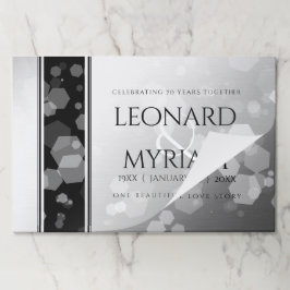 Bloc De Hojas Elegante 70° Aniversario del Boda Platino