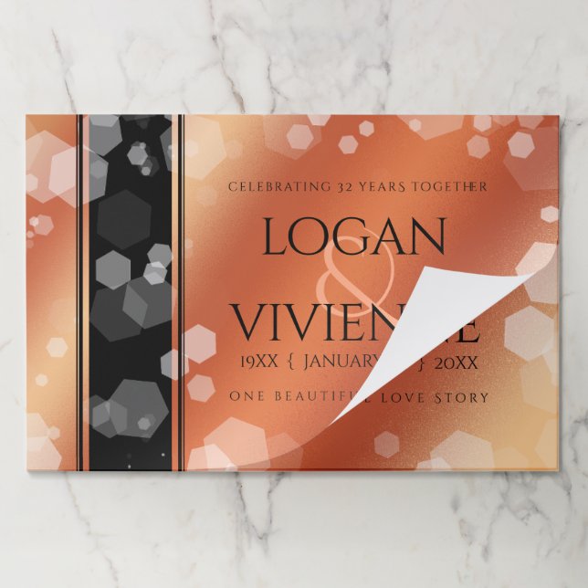 Bloc De Hojas Elegante 8.º aniversario del Boda de bronce (Plegada)