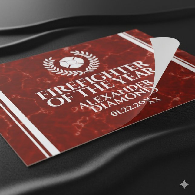 Bloc De Hojas Elegante bombero del año mármol rojo (Elegant Firefighter of the Year Paper Placemats Cover Photo 1)