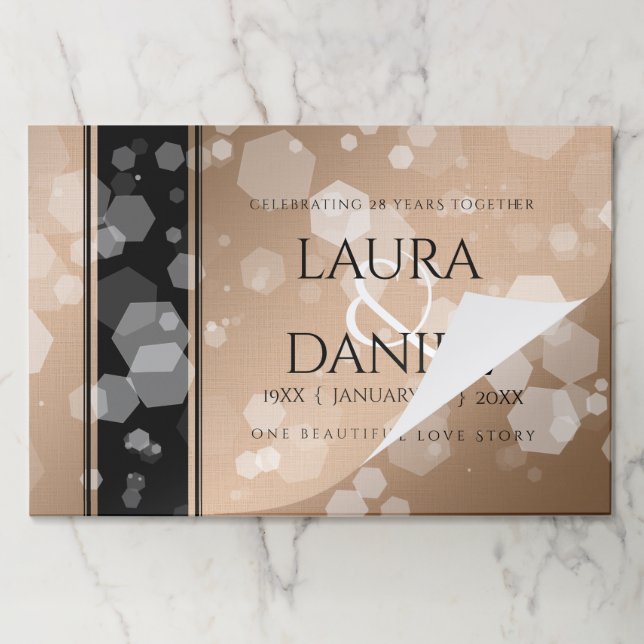 Bloc De Hojas Elegante celebración del 28º Aniversario del Boda  (Plegada)