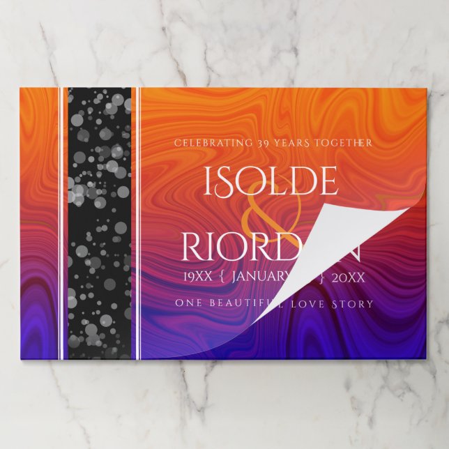 Bloc De Hojas Elegante celebración del Aniversario del Boda Agat (Plegada)