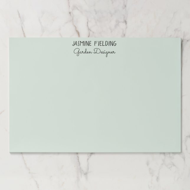 Bloc De Hojas Elegante Diseñador Sage Green Garden Personalizado (Anverso)