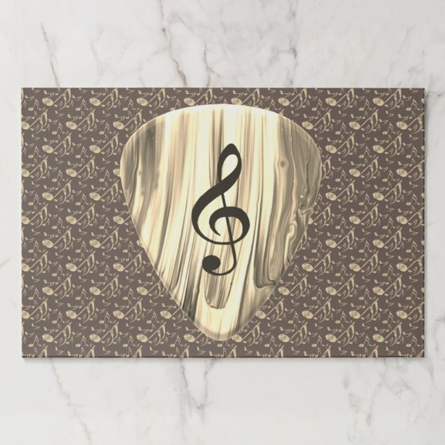 Bloc De Hojas Elegante Golden Treble Clef Music Art (Anverso)