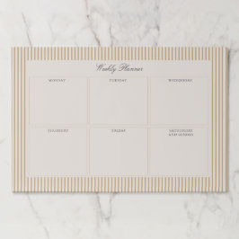 Bloc De Hojas Elegante mostaza rayado de papel grande de lágrima