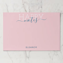 Bloc De Hojas Elegante nombre rosa negro