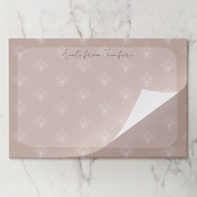 Bloc De Hojas Elegante Plaster Peach Peach Bonito Floral Lotus (Plegada)