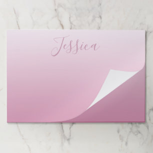 Bloc De Hojas Elegante Script y rosa editable (cualquier color)