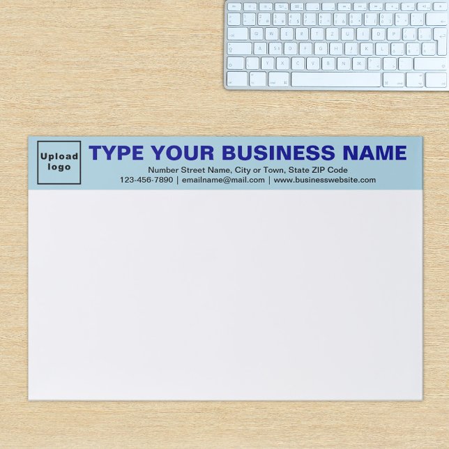 Bloc De Hojas Encabezado azul ligero para empresas de gran desag (Build brand name awareness. Your business brand on light blue heading of large tearaway paper pad.)