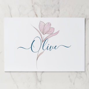 Bloc De Hojas Esbozo floral acuarela personalizada