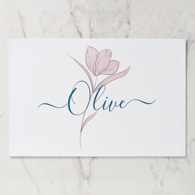 Bloc De Hojas Esbozo floral acuarela personalizada (Anverso)