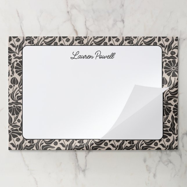 Bloc De Hojas Estacionamiento de nombre personalizado botánico B (Plegada)