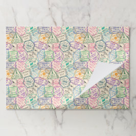 Bloc De Hojas Estampillas de viaje Placemáticas de papel de cump