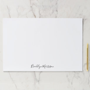 Bloc De Hojas Estilo personalizado negro guión nombre texto mono