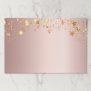 Bloc De Hojas Estrellas doradas rosadas de oro de Rosa glam