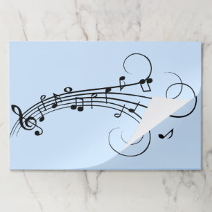 Bloc De Hojas Fancy Music Notes Blue
