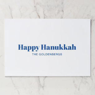 Bloc De Hojas Felices carteles de papel de Hanukkah azul persona