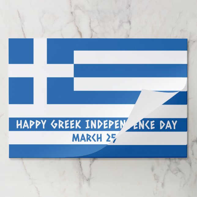 Bloc De Hojas Feliz Día de la Independencia de Grecia Bandera gr (Plegada)