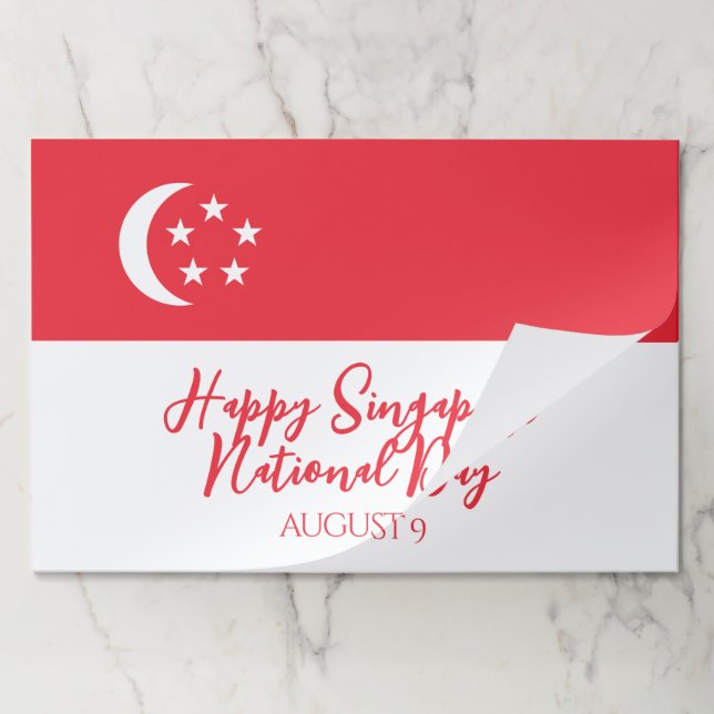 Bloc De Hojas Feliz Día Nacional de Singapur, bandera de Singapu (Plegada)