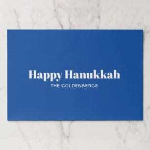 Bloc De Hojas Feliz Hanukkah azul simple personalizado de papel