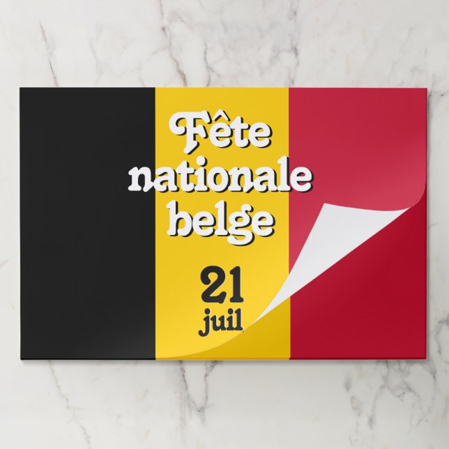 Bloc De Hojas Fête nationale belga bandera belga (Plegada)