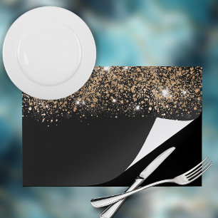 Bloc De Hojas Fiesta de papel  de polvo de purpurina de oro negr