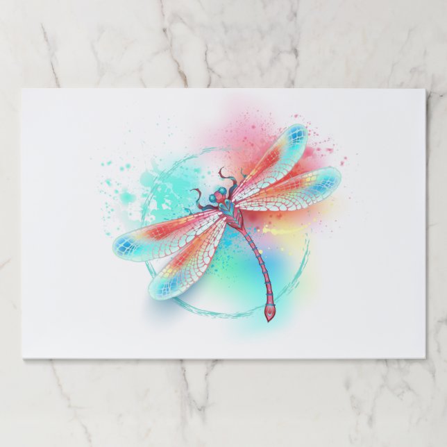 Bloc De Hojas Fléon roja sobre fondo acuarela (Anverso)