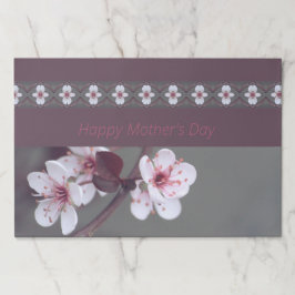 Bloc De Hojas Flores Blancas Y Rosa Con Placemáticas De Papel De