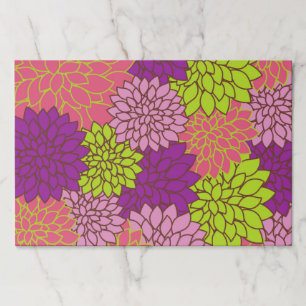 Bloc De Hojas Flores de Dahlia, flores de colores, patrón floral