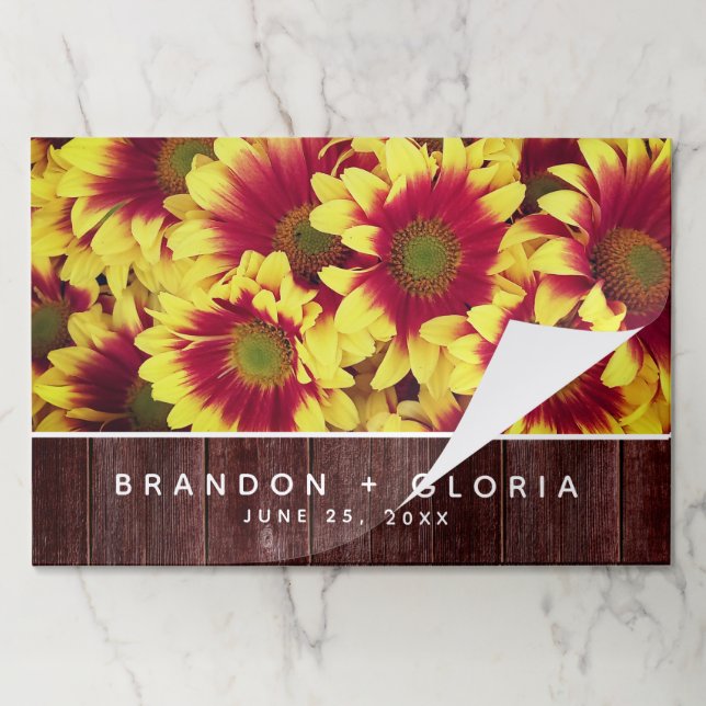 Bloc De Hojas Flores de otoño rusticas en Boda de vallas (Plegada)