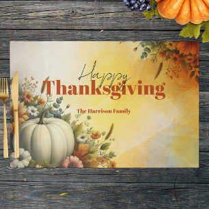 Bloc De Hojas Flores otoñales Calabaza Papel de Acción de Gracia