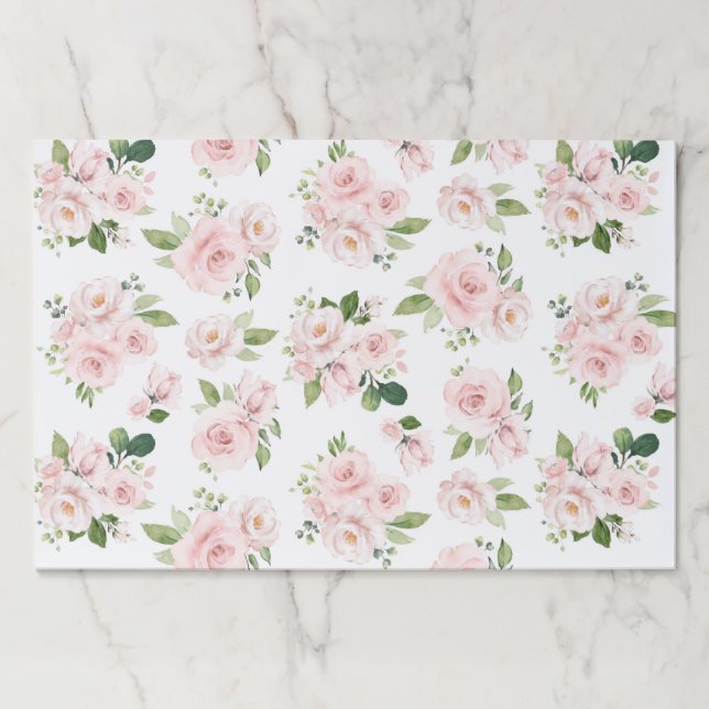 Bloc De Hojas Flores rosadas, rosas rosadas, flores acuáticas (Anverso)