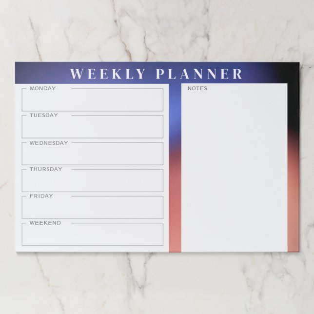 Bloc De Hojas Fondo de degradado azul y rojo (Anverso)