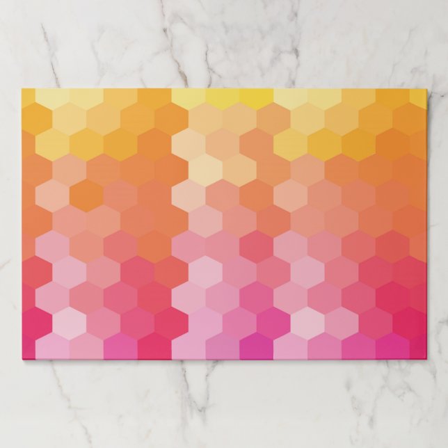 Bloc De Hojas Formas para hexágonos geométricos Amarillo rosa (Anverso)