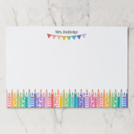 Bloc De Hojas Fun Colored Pencils School Teacher Large