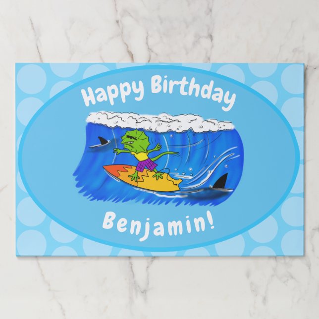 Bloc De Hojas Funny personalizado de surf con lagarto frito (Anverso)