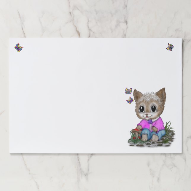 Bloc De Hojas Gato Kitty y mariposa (Anverso)