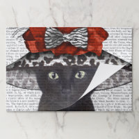 Gato negro con fabuloso Gorra