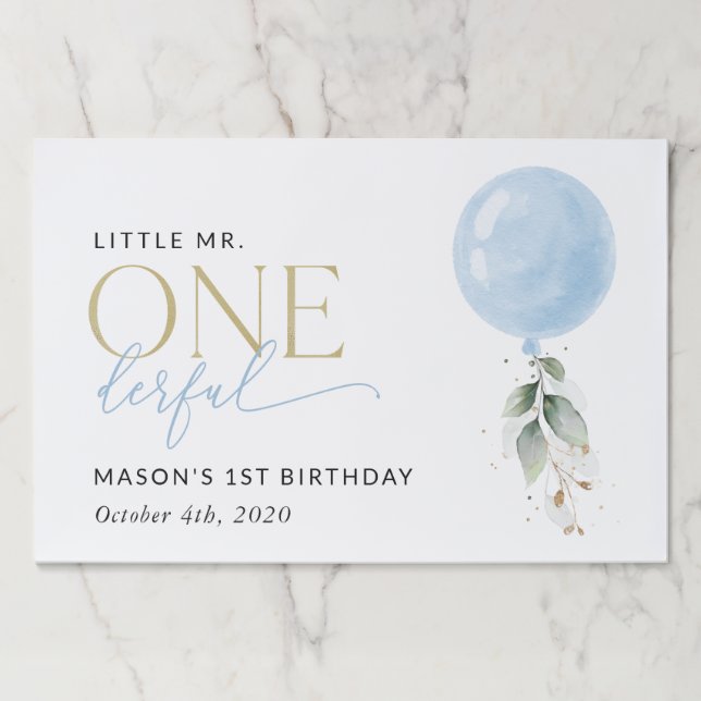 Bloc De Hojas Globo azul, eucalipto, vegetación, primer cumpleañ (Anverso)