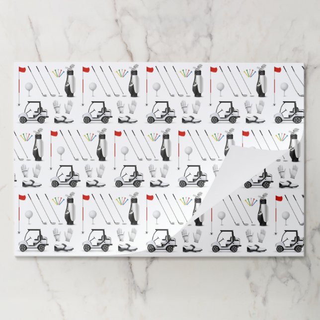 Bloc De Hojas Golf Golfer Golfing Birday Party Placemats (Plegada)