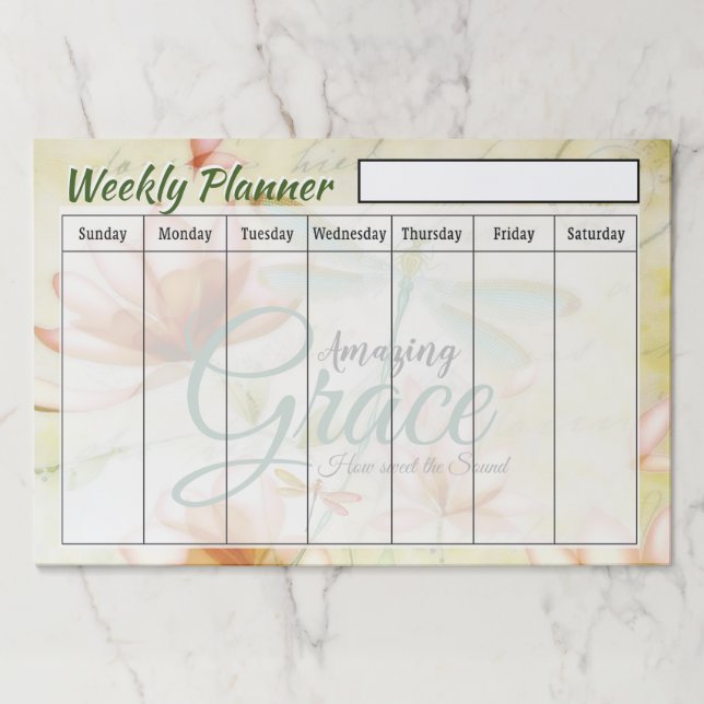 Bloc De Hojas Gracia asombrosa Hoja planificadora semanal (Anverso)